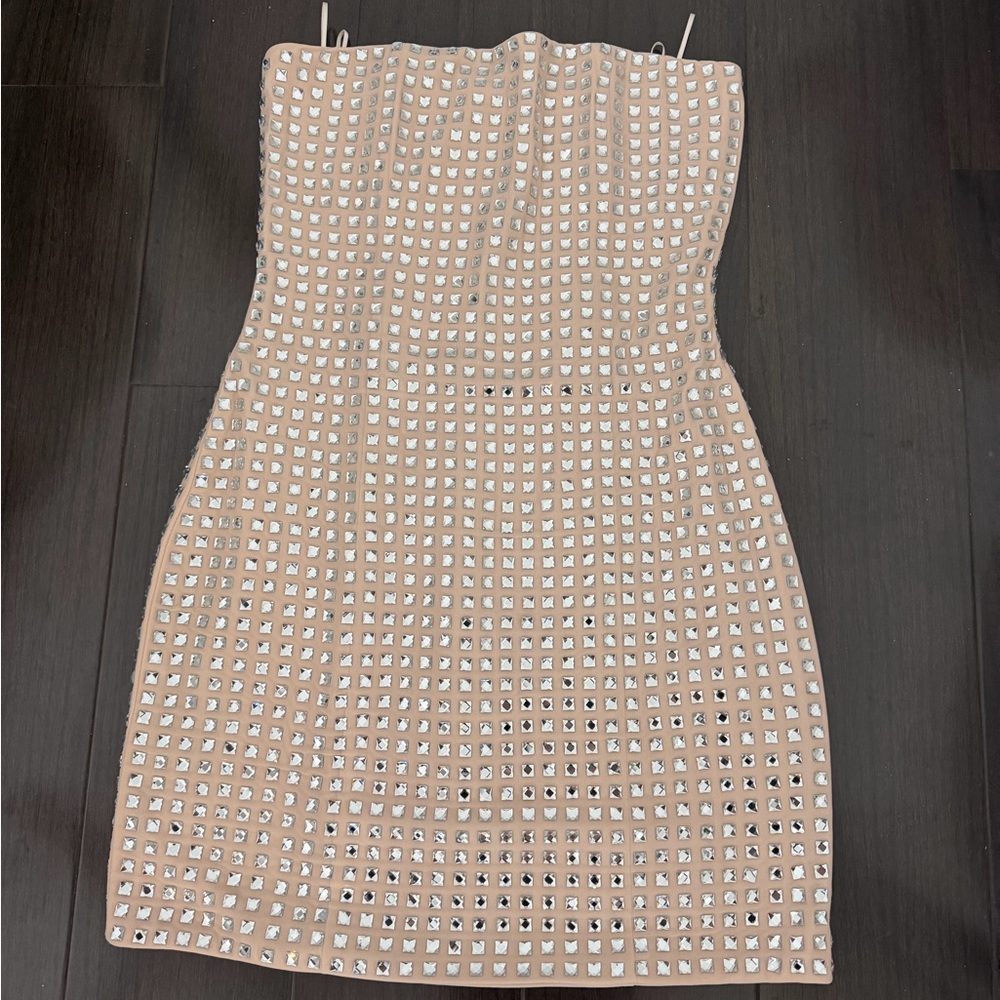 Zara Strapless Dress with Studded Design